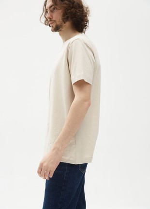 IVORY BASIC MAN T-SHIRT| COTTON 190 GSM | Relaxed-fit & Regular-fit classic t-shirt8 photo