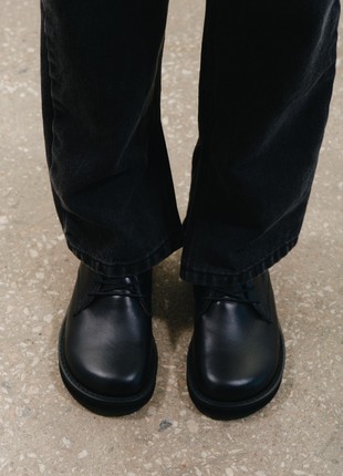 Black leather shoes7 photo