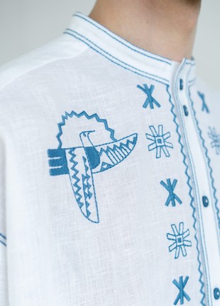 Men's linen shirt with embroidery Adam2 photo