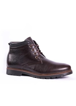 Warm men's boots Ikos z 19 brown. 100% genuine leather