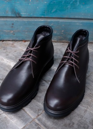 Warm men's boots Ikos z 19 brown. 100% genuine leather5 photo