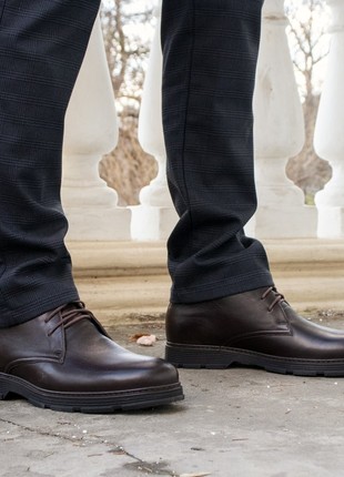 Warm men's boots Ikos z 19 brown. 100% genuine leather2 photo