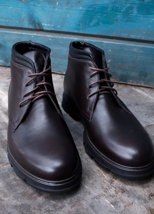 Warm men's boots Ikos z 19 brown. 100% genuine leather6 photo