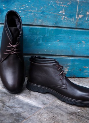 Warm men's boots Ikos z 19 brown. 100% genuine leather7 photo