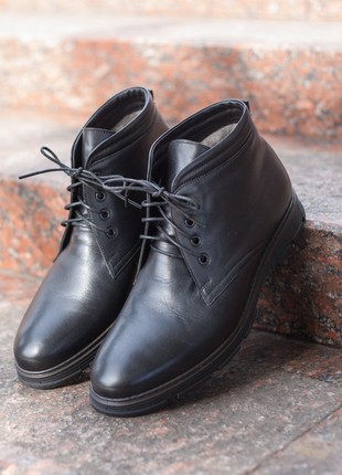 Warm winter men's shoes on natural fur Ikos z 203 photo