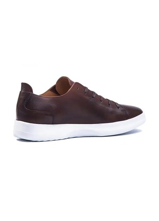 Classic men's sneakers with a white sole. Choose brown shoes Ikos 389 !2 photo