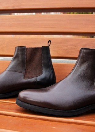Winter brown Chelsea Ikos 387. Trendy men's shoes6 photo