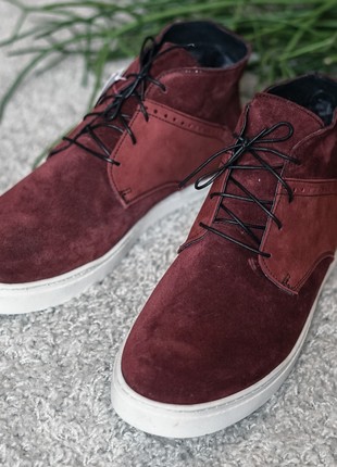 Winter men's burgundy sneakers. Choose stylish VadRus 152 boots!