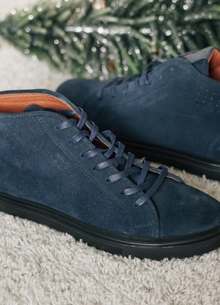 Men's blue suede boots "Safari 151". Shoes that draw attention to themselves3 photo