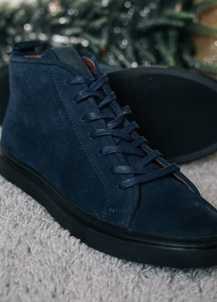Men's blue suede boots "Safari 151". Shoes that draw attention to themselves4 photo