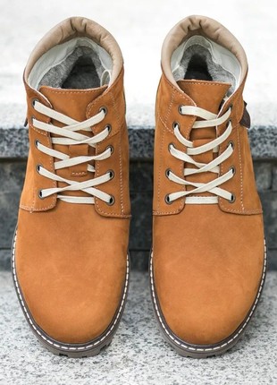 Original men's shoes "Affinity z 11" made of natural nubuck, insulated with wool.6 photo