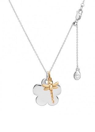 Flower necklace with Dragonfly charm1 photo
