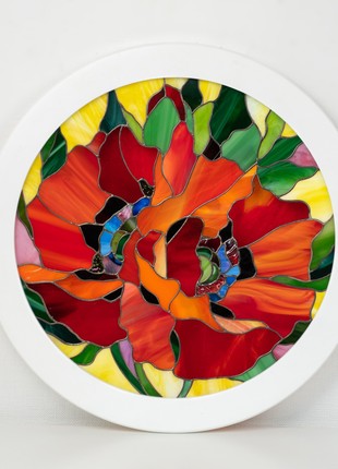 Tiffany stained glass flower panel