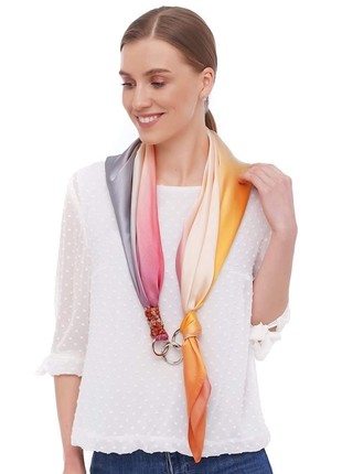 Silk scarf My Scarf "golden dawn" luxurious print