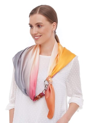 Silk scarf My Scarf "golden dawn" luxurious print2 photo