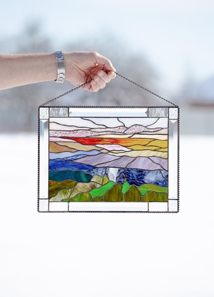 Blue Ridge Mountains stained glass panel2 photo