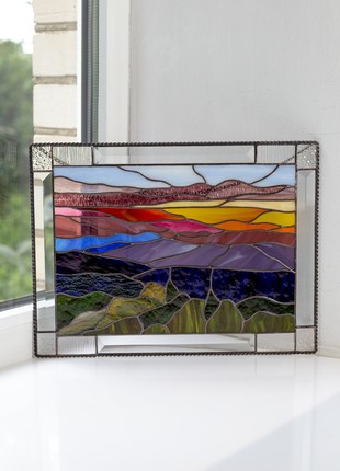 Blue Ridge Mountains stained glass panel3 photo