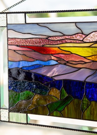 Blue Ridge Mountains stained glass panel6 photo