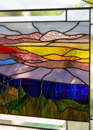 Blue Ridge Mountains stained glass panel7 photo