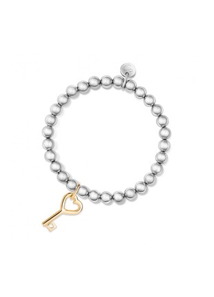 5 mm beads bracelet with Key pendant