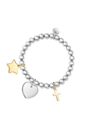 5 mm beads bracelet with Mini Star, Mini Heart and Cross pendants1 photo