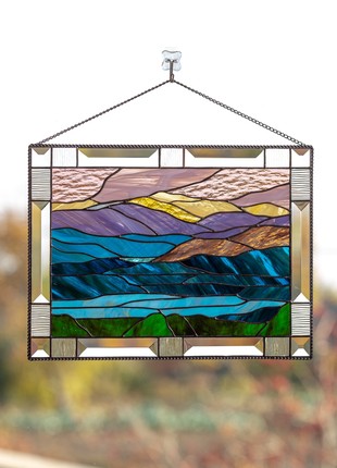 Mount Washington stained glass panel
