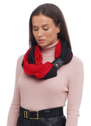 Cashmere stylish scarf Snood Black and white from the designer Art Sana3 photo