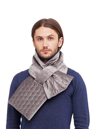 Stylish double-sided velvet scarf  grey unisex6 photo