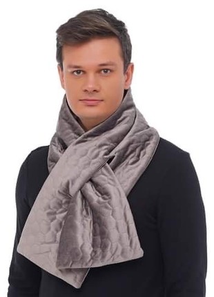 Stylish double-sided velvet scarf grey  , unisex2 photo