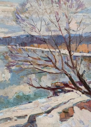 Oil painting Winter on the Dnieper Peter Tovpev nDobr160