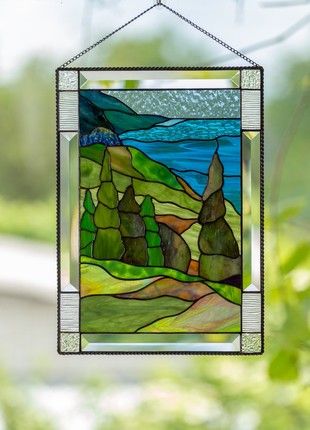 Cape Breton Highlands National Park Mountain stained glass window hangings1 photo