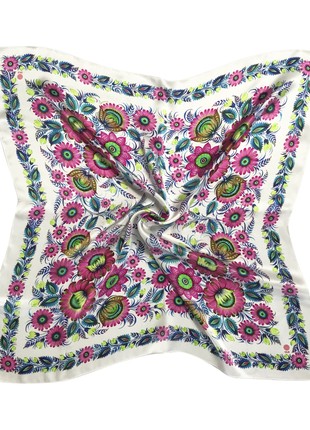 Silk square scarf “Sunrise”3 photo
