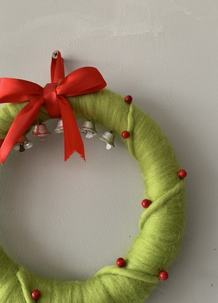 Wreath on the door of the house  decorations for Christmas and New Year home decoration  comfort in the house10 photo