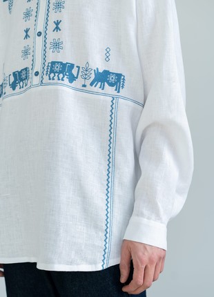 Men's linen shirt with embroidery Adam7 photo