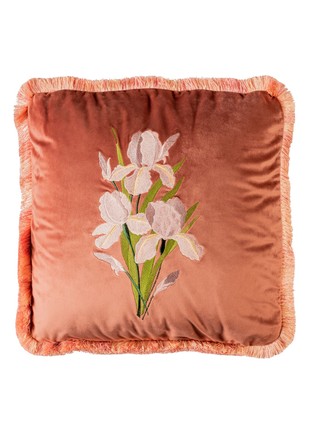 MR Pillow velvet with irises embroidery1 photo