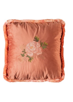 Pillow velvet with peonies embroidery MR Pillow