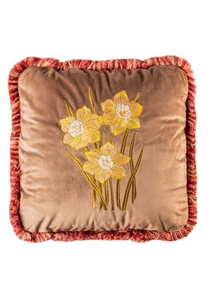 MR Pillow velvet with daffodils embroidery