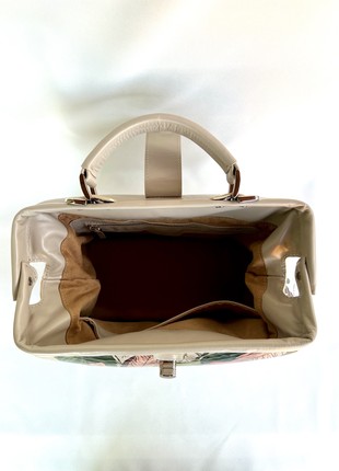 Beige leather bag in style Doctor bag4 photo
