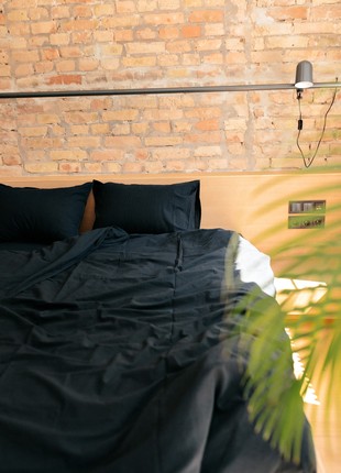 LEGLO BLACK BOILED COTTON BEDDING SET Full6 photo