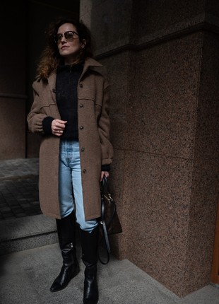 Wool shirt coat4 photo