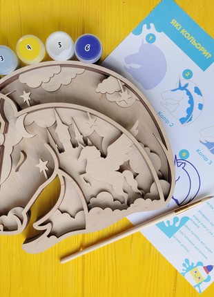 Joyki 3d wooden coloring book creativity kit «Unicorn 2»2 photo