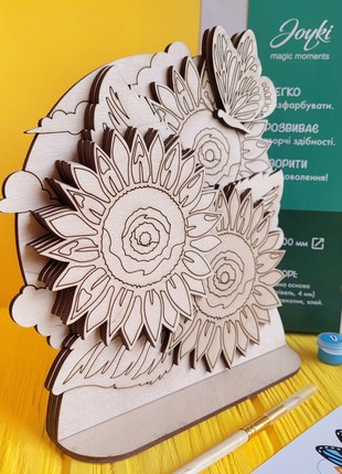 Joyki 3d wooden coloring book creativity kit «Sunflowers»4 photo