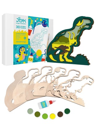 Joyki 3d wooden coloring book creativity kit «Dinosaur»1 photo