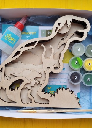 Joyki 3d wooden coloring book creativity kit «Dinosaur»2 photo
