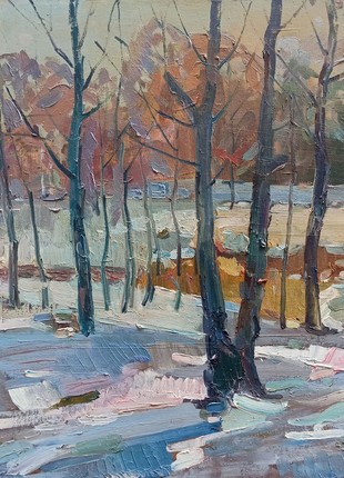 Oil painting End of winter Peter Tovpev nDobr166