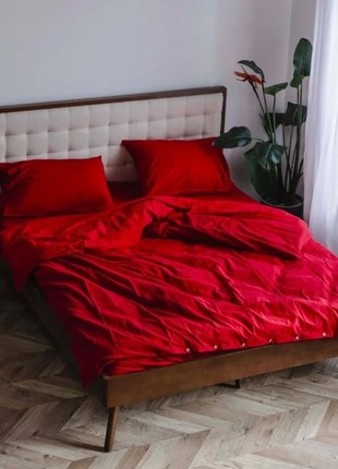 SET OF BEDDING  MADE OF BOILED COTTON LEGLO RED  Full1 photo