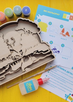 Joyki 3d wooden coloring book creativity kit «Deers»4 photo