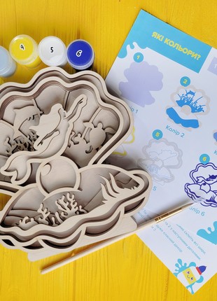 Joyki 3d wooden coloring book creativity kit «Mermaid»5 photo
