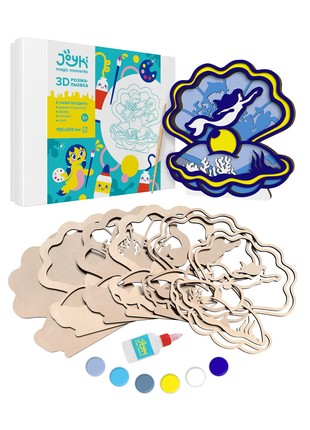Joyki 3d wooden coloring book creativity kit «Mermaid»
