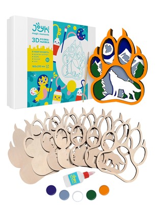 Joyki 3d wooden coloring book creativity kit «Wolf»1 photo